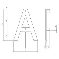 Intersteel Hausbuchstabe A 100 mm Edelstahl gebürstet