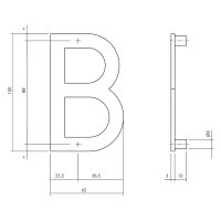 Intersteel Hausbuchstabe B 100 mm Edelstahl gebürstet