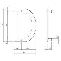 Intersteel Hausbuchstabe D 100 mm Edelstahl gebürstet