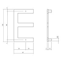 Intersteel Hausbuchstabe E 100 mm Edelstahl gebürstet