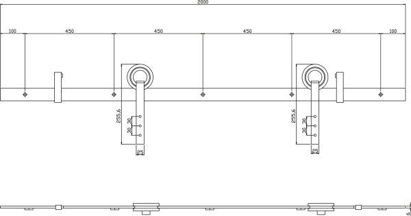 Schiebetürsytsem Modern aus echt Edelstahl 200cm modular erweiterbar