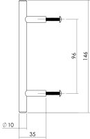 Intersteel Möbelgriff Ø 10 mm, Länge 146...