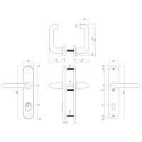Intersteel Schutzbeschlag SKG*** Klinke/Klinke mit...