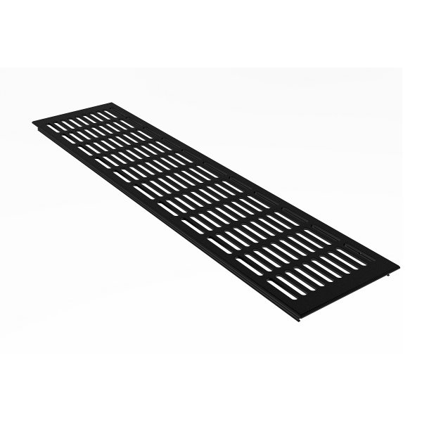 Heizungsabdeckung 130mm x 600mm Schwarz Alu Lüftungsgitter Stegblech