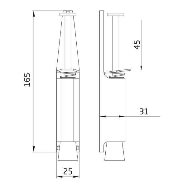Türfeststeller div Farben Bodentürstopper 45mm Hub Torstopper Feststeller 165mm Höhe Türtopper Gold