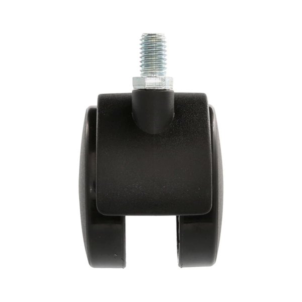 Schwarze Möbelrolle Kunststoffmöbelrolle mit Bremse 15mm Gewinde Hartbodenrolle div. Größen Ø50mm M8 einzeln