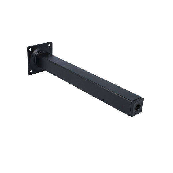 Eckiger Möbelfuss Stahl Möbelbein Sesselfuss Schwarz 25 x 25mm Möbelstütze Sofafuss 250mm