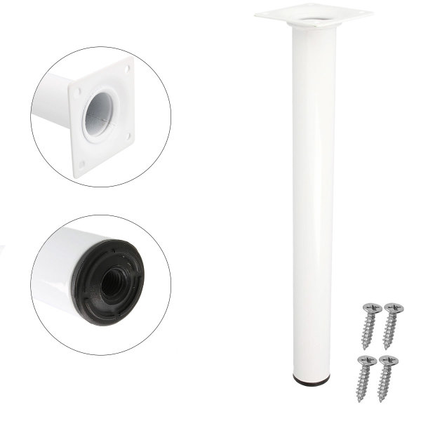 Runder Möbelfuss ø 30mm Weiss Metallstütze Sofafuss Möbelbein Tischbein Möbelstempel Höhe 350mm