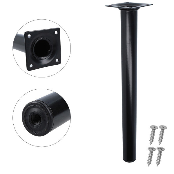 Möbelbein Tischbein Möbelfuss ø30mm rund Schwarz Sofafuss Bettstütze Metall Tischstütze 350mm Höhe