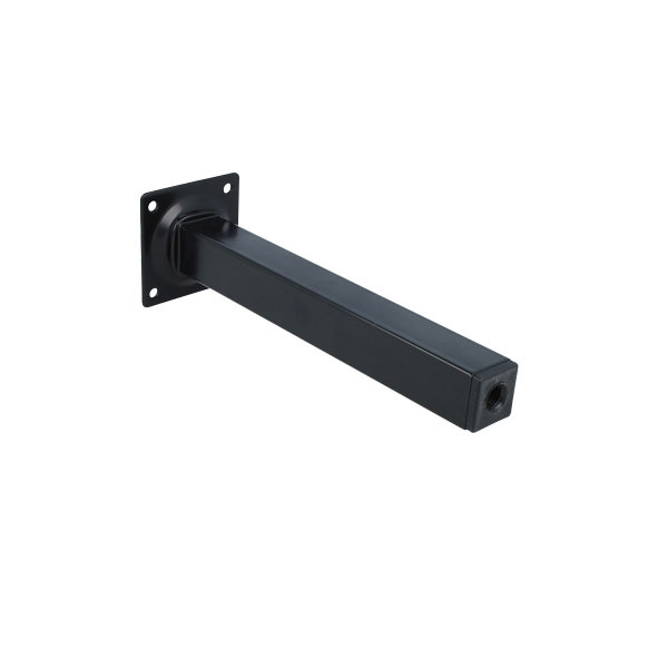 Eckiger Möbelfuss Stahl Möbelbein Sesselfuss Schwarz 25 x 25mm Möbelstütze Sofafuss 200mm