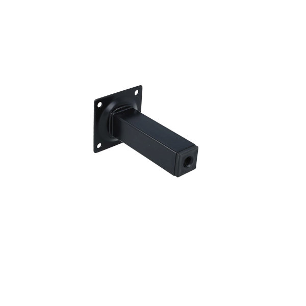 Eckiger Möbelfuss Stahl Möbelbein Sesselfuss Schwarz 25 x 25mm Möbelstütze Sofafuss 100mm