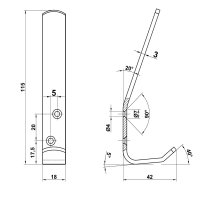 Kleiderhaken Mantelhaken Weiß pulverbeschichtet...