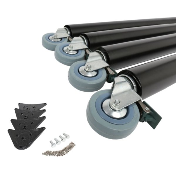 4er Set Tischbeine Tischstütze Tischfuss 870mm Möbelfuss Schwarz auf Rollen mit Bremse