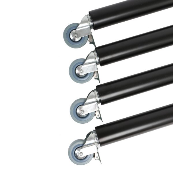 4er Set Tischbeine Tischstütze Tischfuss 870mm Möbelfuss Schwarz auf Rollen mit Bremse