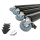 4er Set Tischbeine Tischstütze Tischfuss 870mm Möbelfuss Schwarz auf Rollen mit Bremse