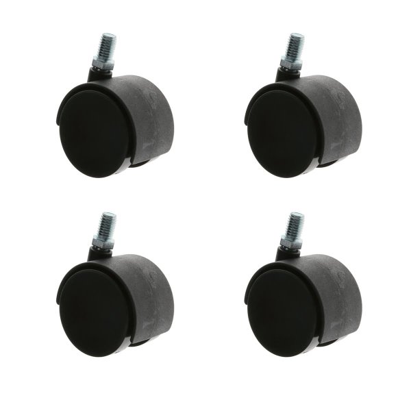 Möbelrolle Kunststoff Gewindestift Lenkrolle Ersatzrolle div. Durchmesser Möbeltransportrolle Ø35mm M6 4er-Pack