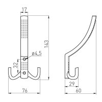 MS Beschläge Garderobenhaken Mantelhaken Huthaken...