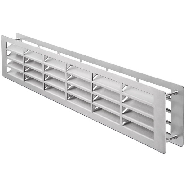 Hochwertiges Edelstahl Türlüftungsgitter - 500mm x 100mm Lüftungsgitter - Belüftungsgitter im Paar
