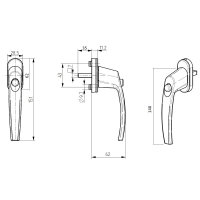 Sicherheits-Fenstergriff Fensterbeschlag mit Druckknopf...