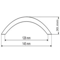 Chrom matter Möbelgriff Schubladengriff 128mm...
