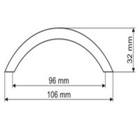 Küchengriff Chrom glänzend 96mm Lochabstand...