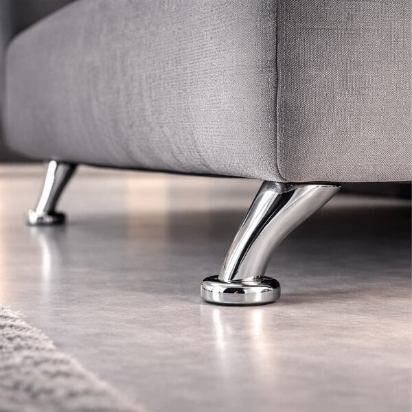 Sofafuß Chrom glänzend 90mm Höhe - Metall Möbelbein Möbelfuß modern - Sofastütze Bodenschoner