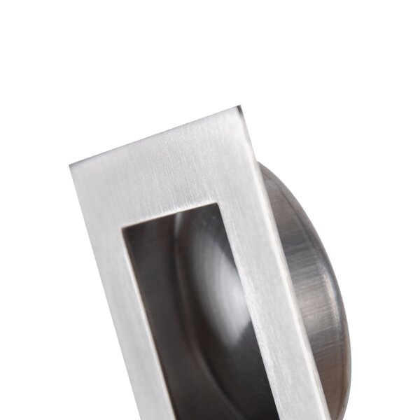 Eckige Einlassmuschel echt Edelstahl Muschelgriff Hampton Möbelbeschlag Griffmuschel 70x70mm