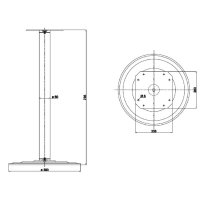 Tischgestell 735mm Höhe Standfuß ø...