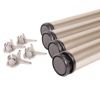 4er Set Tischbeine matt vernickelt 1100mm ø 60mm...