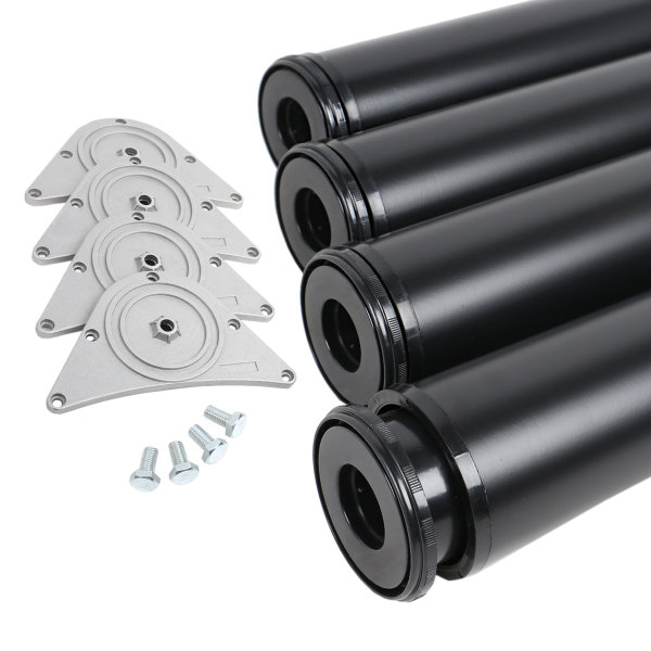 4er Set Tischbeine Möbelfüße Tischstempel Schwarz ø 80mm Höhe 710mm aus Metall