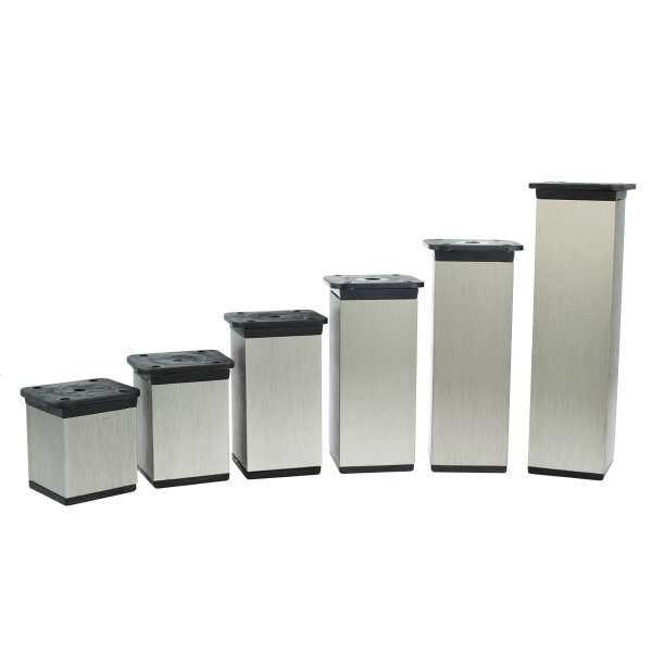 Möbelfüße Schrankfüße verstellbare Tischbeine Schreibtischfüße diverse Farben und Höhen Metallfüße Edelstahl 60mm