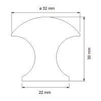 Edelstahl Möbelknopf ø 32mm...