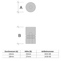Runder Möbelknopf ø 18mm Edelstahl matt...