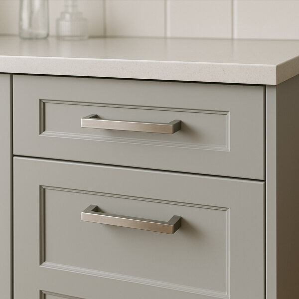 Möbelgriff Edelstahl 14x14mm matt gebürstet - Schubladen-Schrankgriff New York 544mm