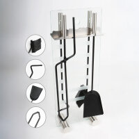 Kaminbesteck Ofenset 4 teilig mit 6mm Glas teils...